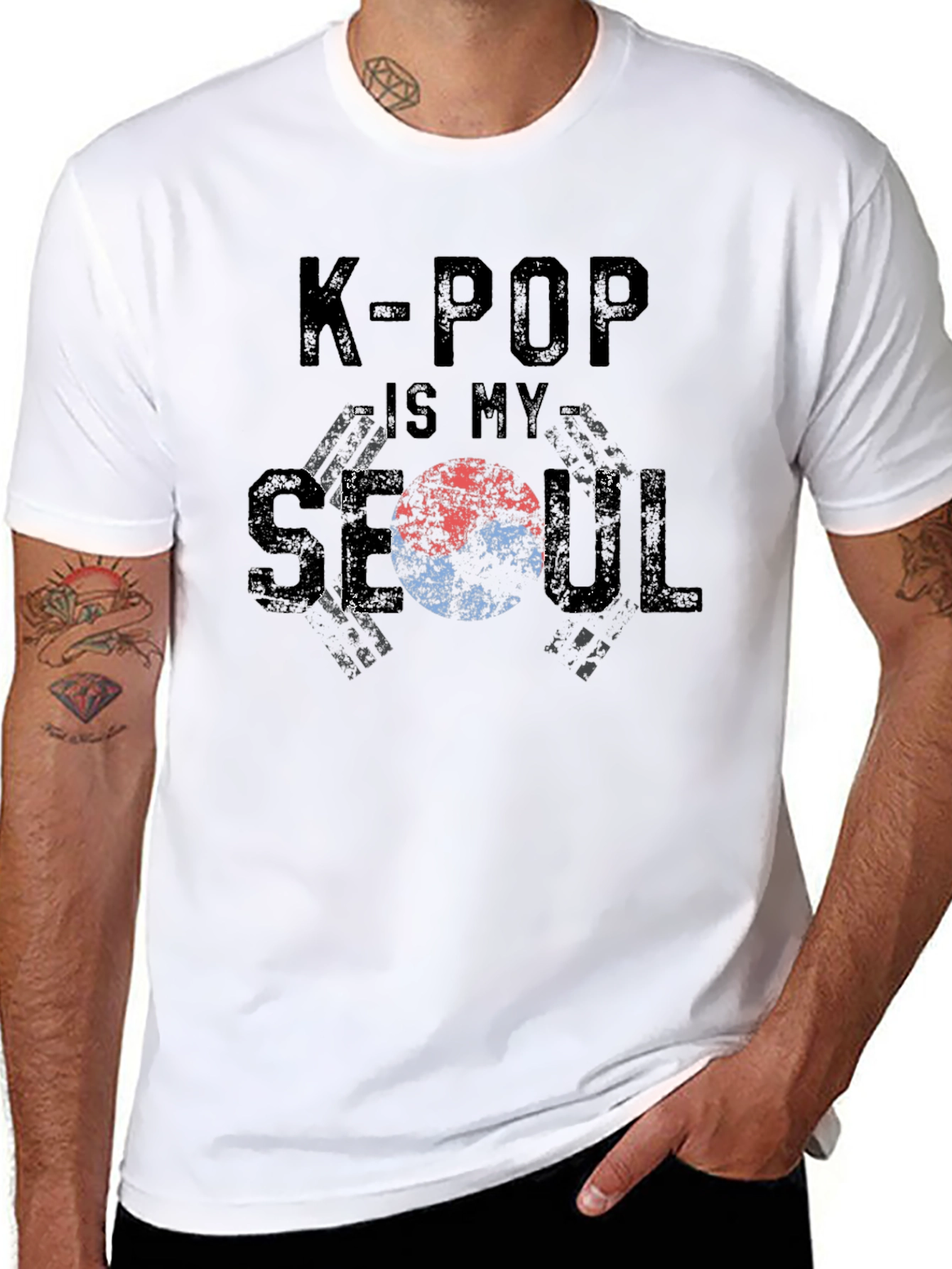 K-POP Is My SEOUL Black Graphic T-Shirt