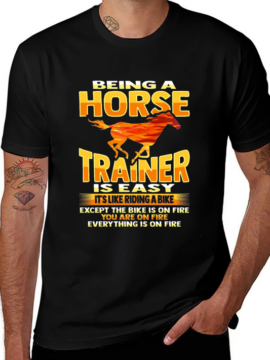 Horse Trainer Humor T-Shirt - Riding a Bike