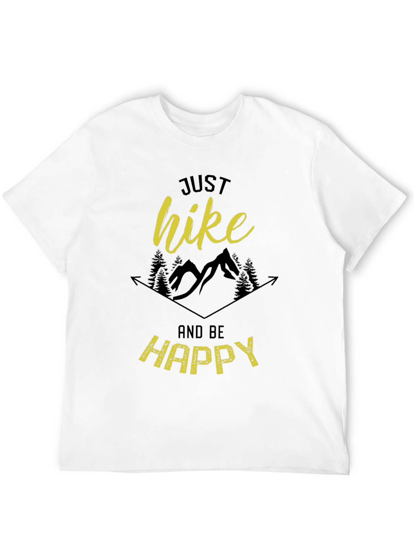 Just Hike and Be Happy Black T-Shirt