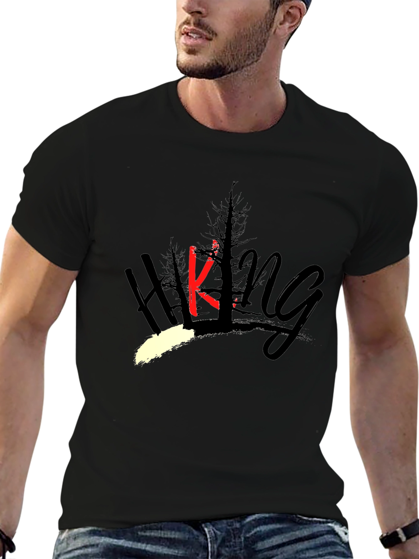 Hiking Graphic T-Shirt - Mens Black Tee