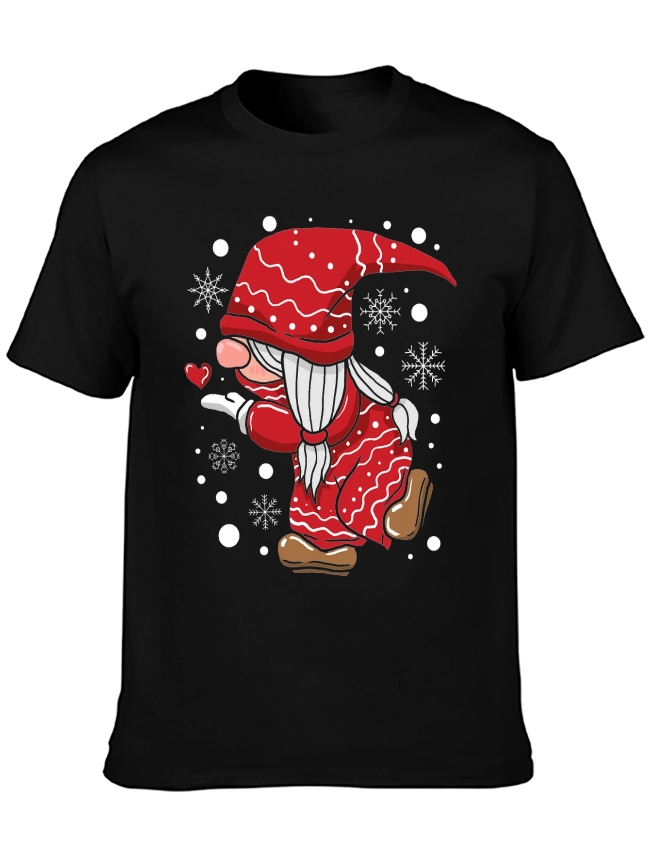Festive Gnome Graphic Tee - Holiday Gift