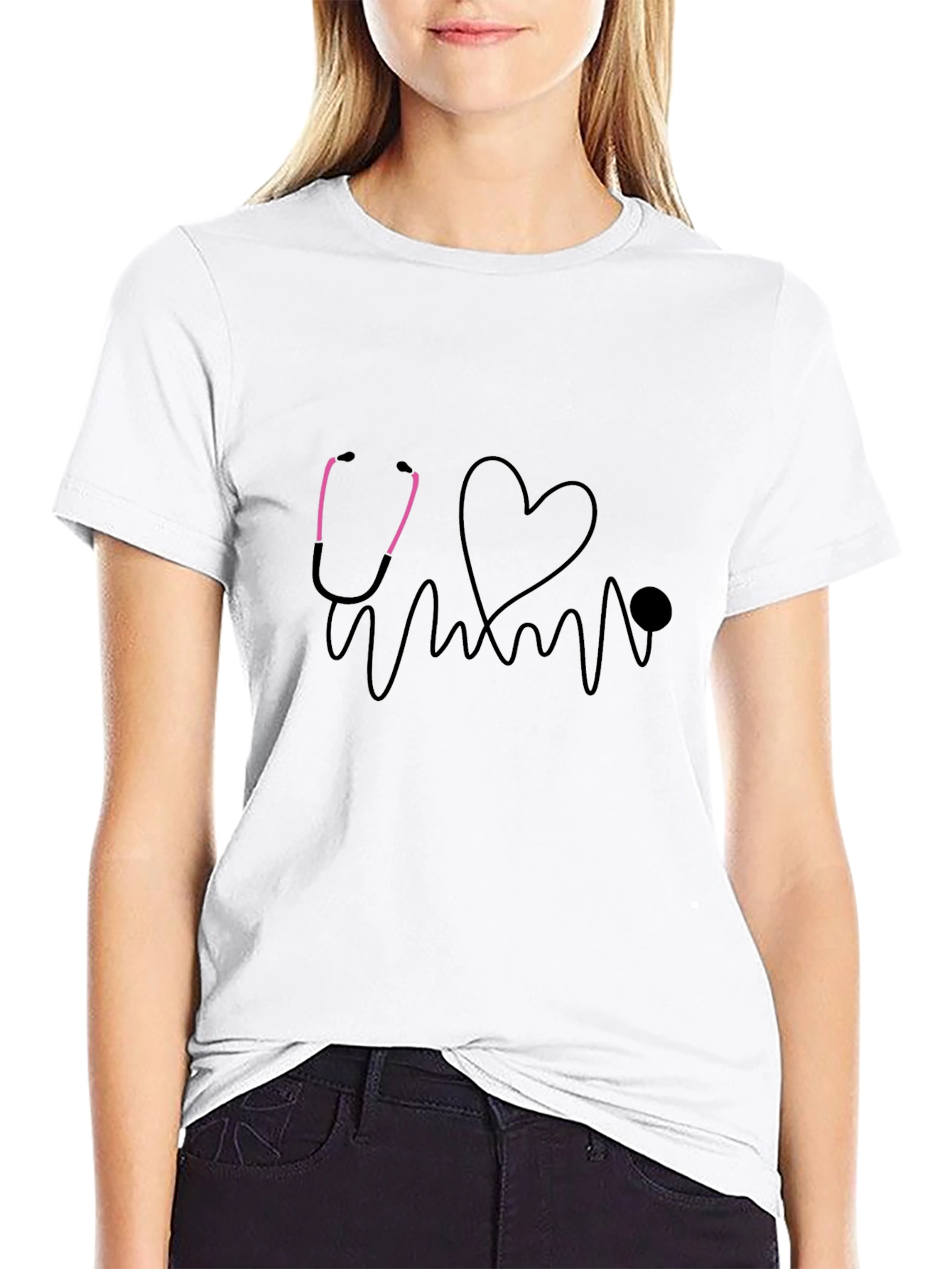 Heartbeat Stethoscope Graphic Tee - Medical Love