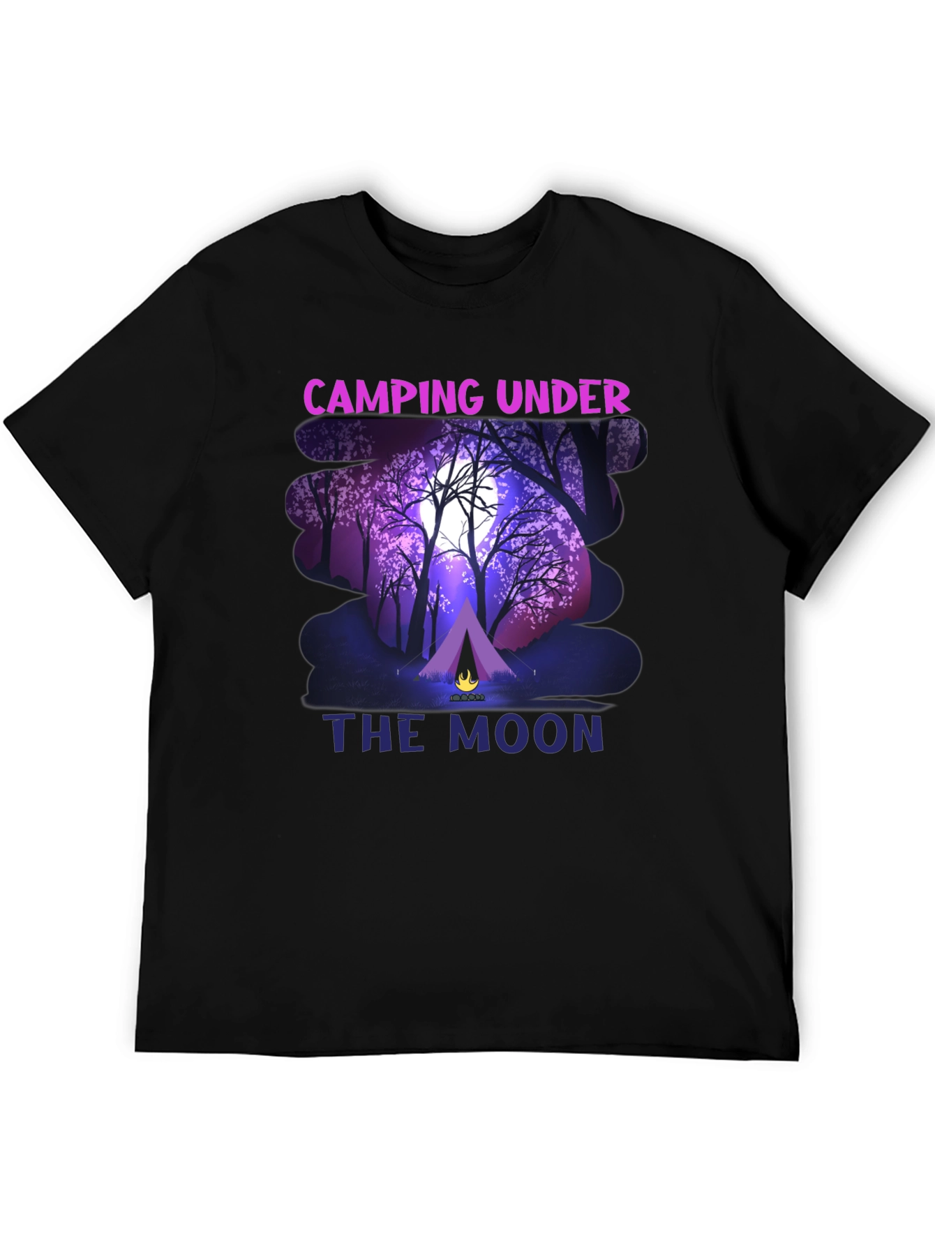Camping Under The Moon Graphic T-Shirt