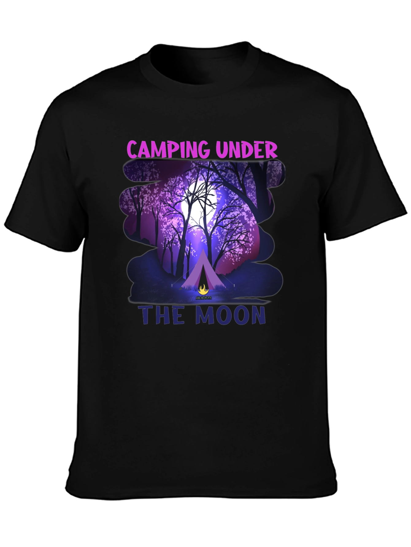 Camping Under The Moon Graphic T-Shirt