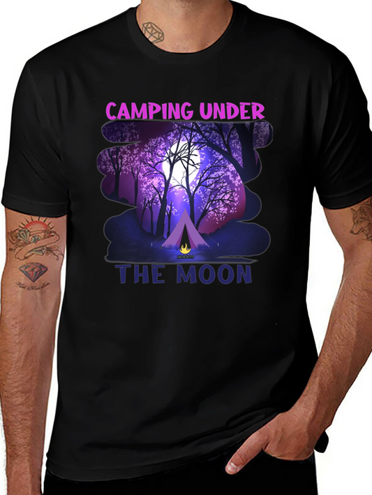 Camping Under The Moon Graphic T-Shirt