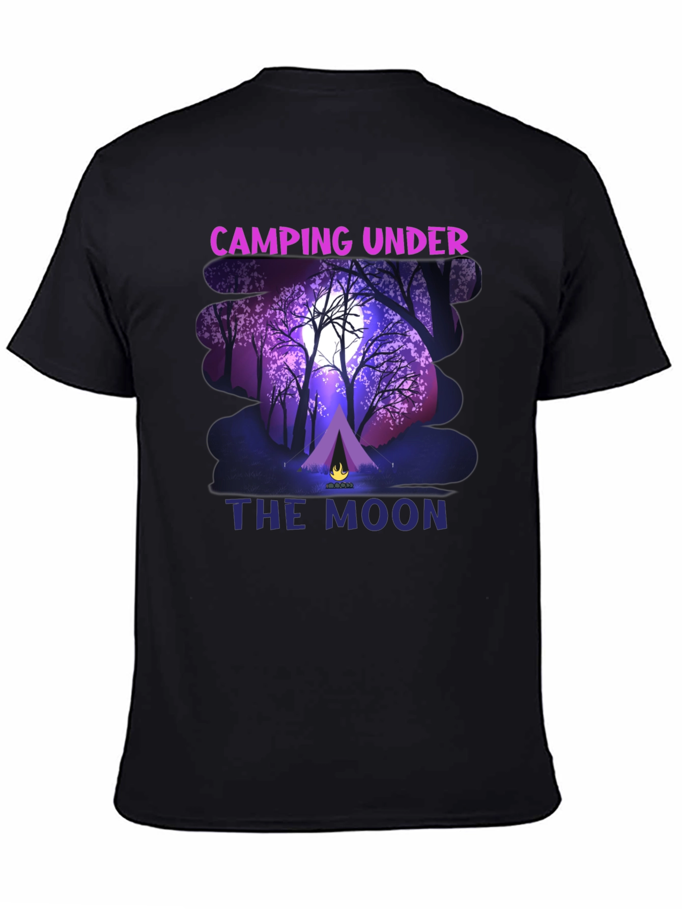 Camping Under The Moon Graphic T-Shirt