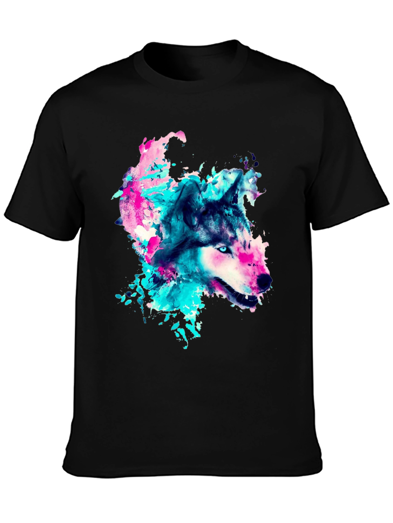 Wolf Graphic Print Crew Neck T-Shirt