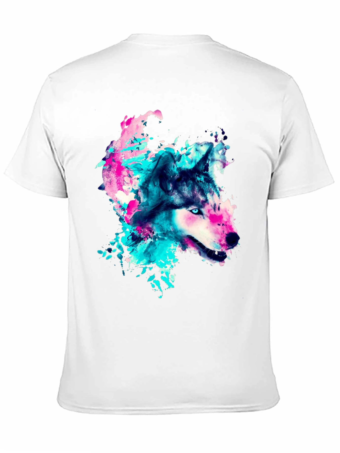 Wolf Graphic Print Crew Neck T-Shirt