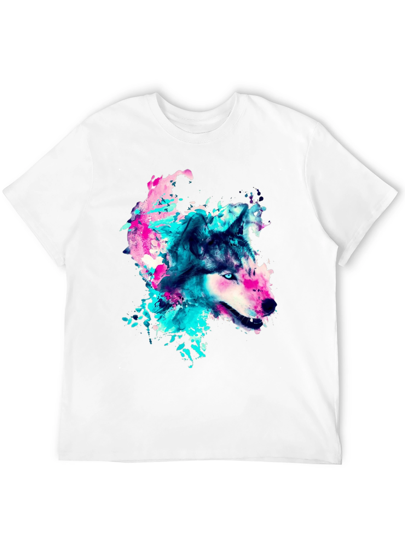 Wolf Graphic Print Crew Neck T-Shirt