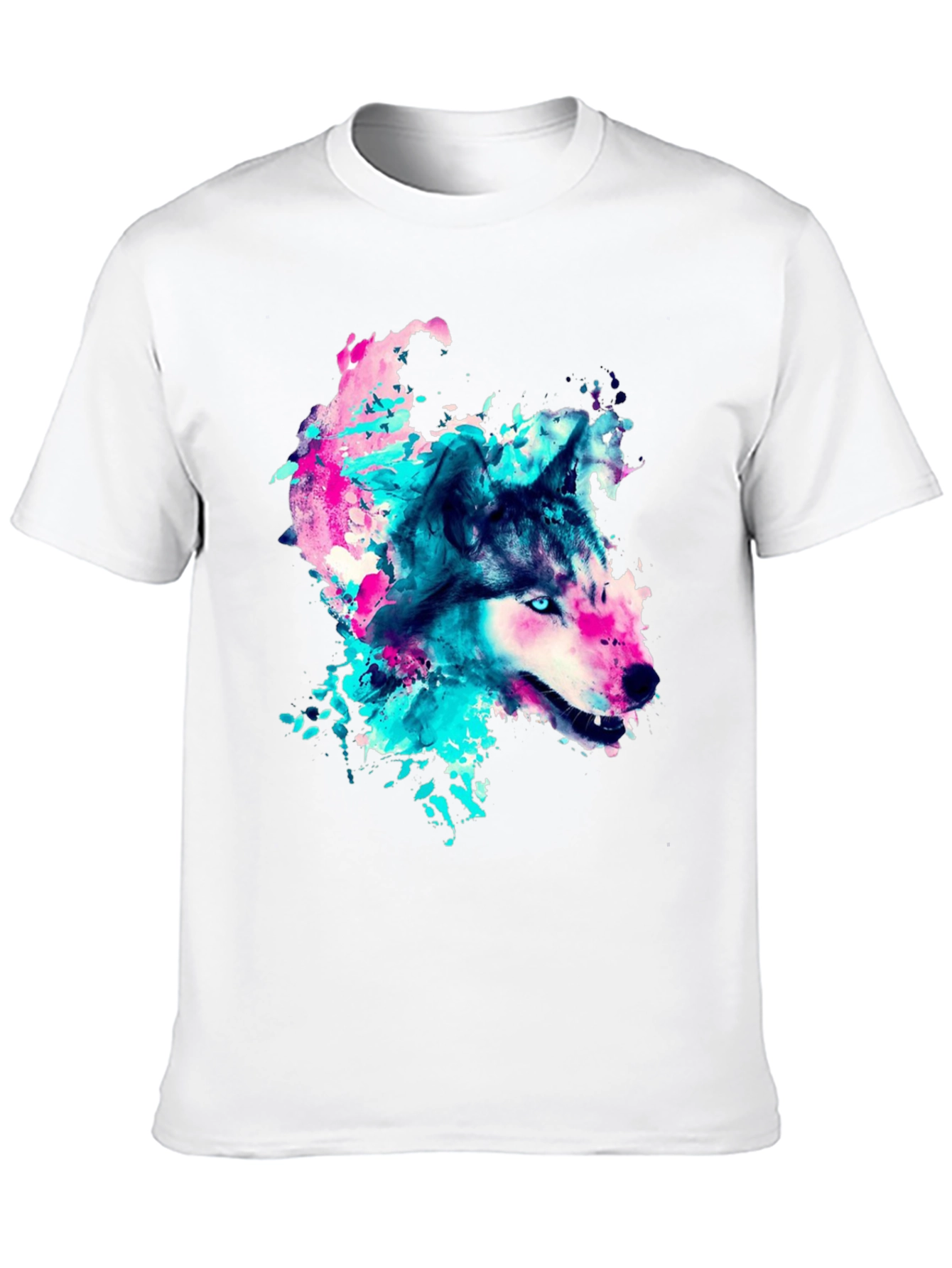 Wolf Graphic Print Crew Neck T-Shirt