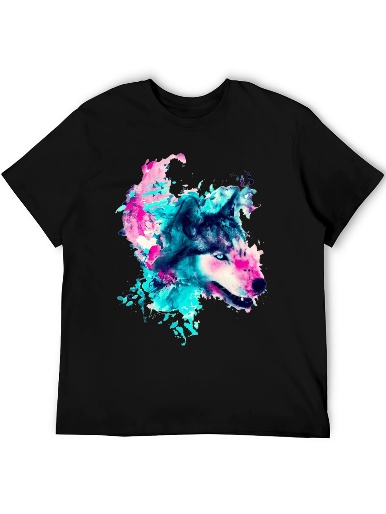 Wolf Graphic Print Crew Neck T-Shirt