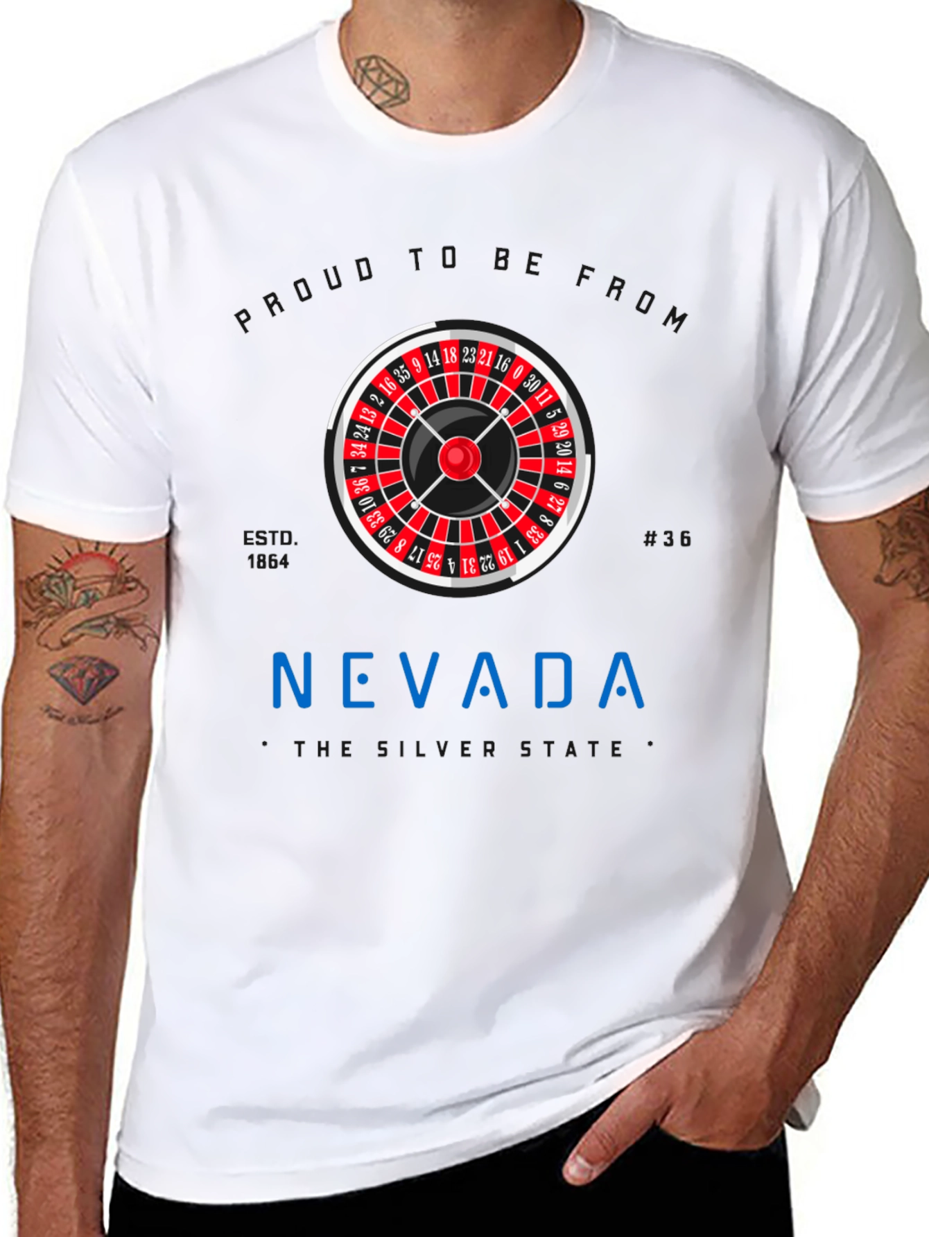 Nevada Roulette Wheel Graphic T-Shirt