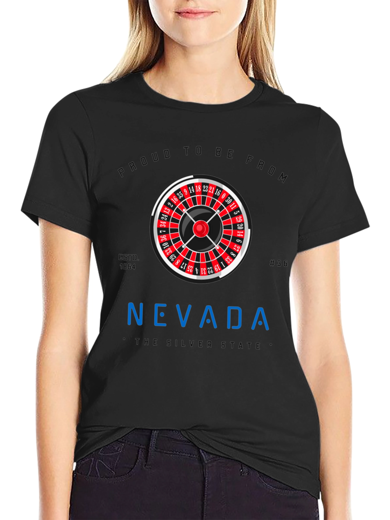 Nevada Roulette Wheel Graphic T-Shirt