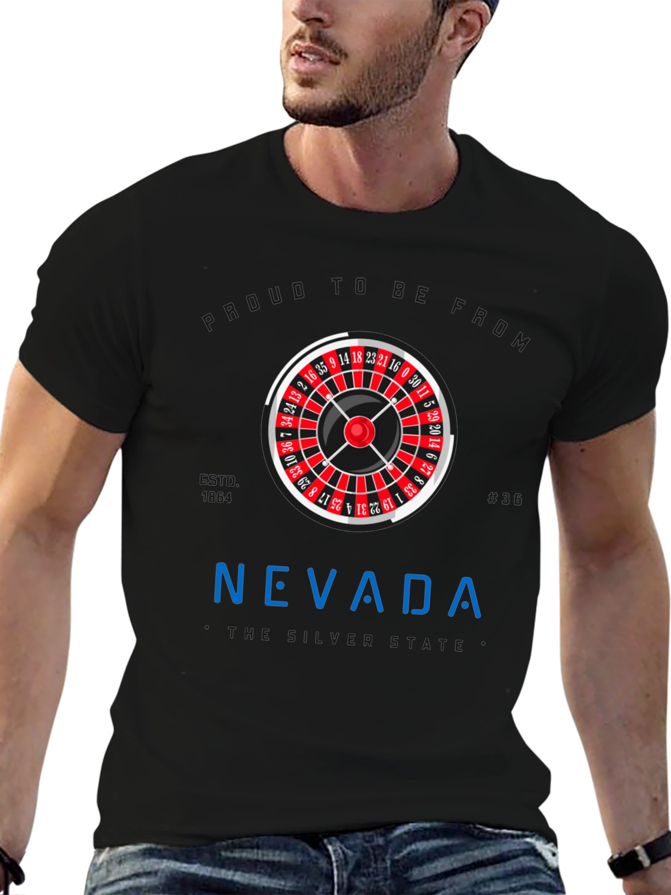Nevada Roulette Wheel Graphic T-Shirt