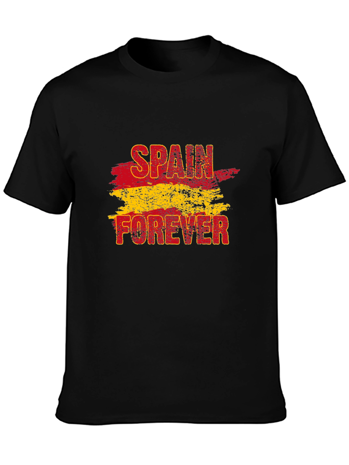 Spain Forever Graphic Tee - Black Cotton T-Shirt