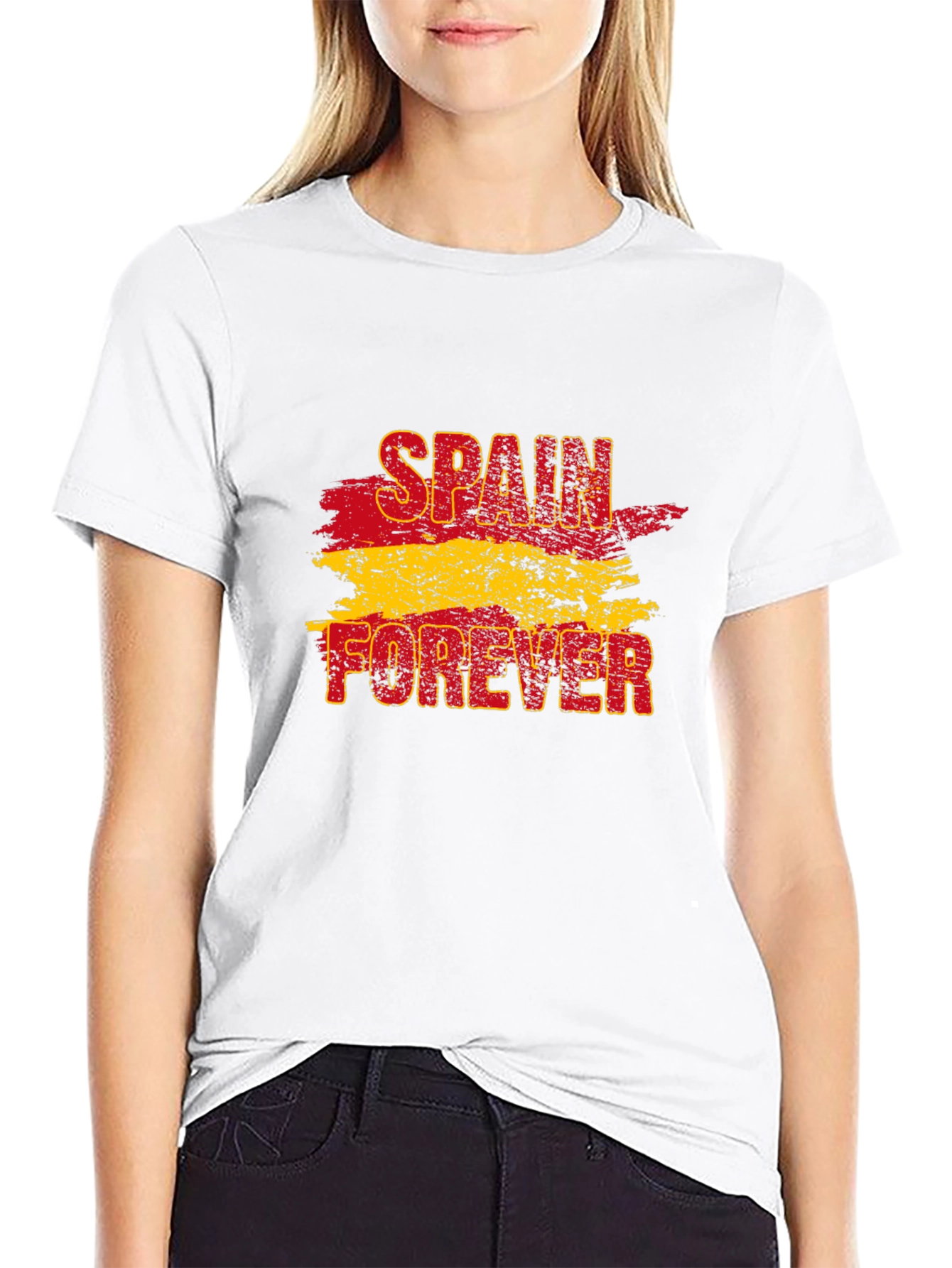 Spain Forever Graphic Tee - Black Cotton T-Shirt