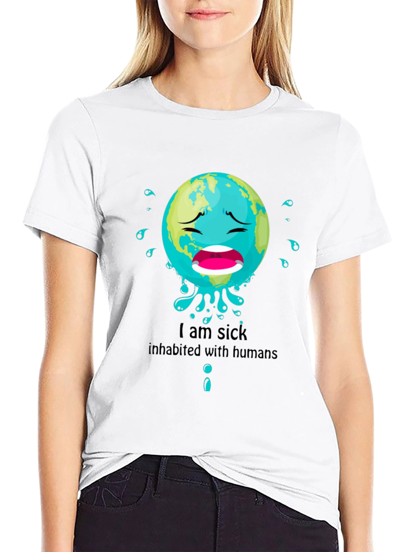 Sick Earth Graphic Tee - Environmental Awareness T-Shirt