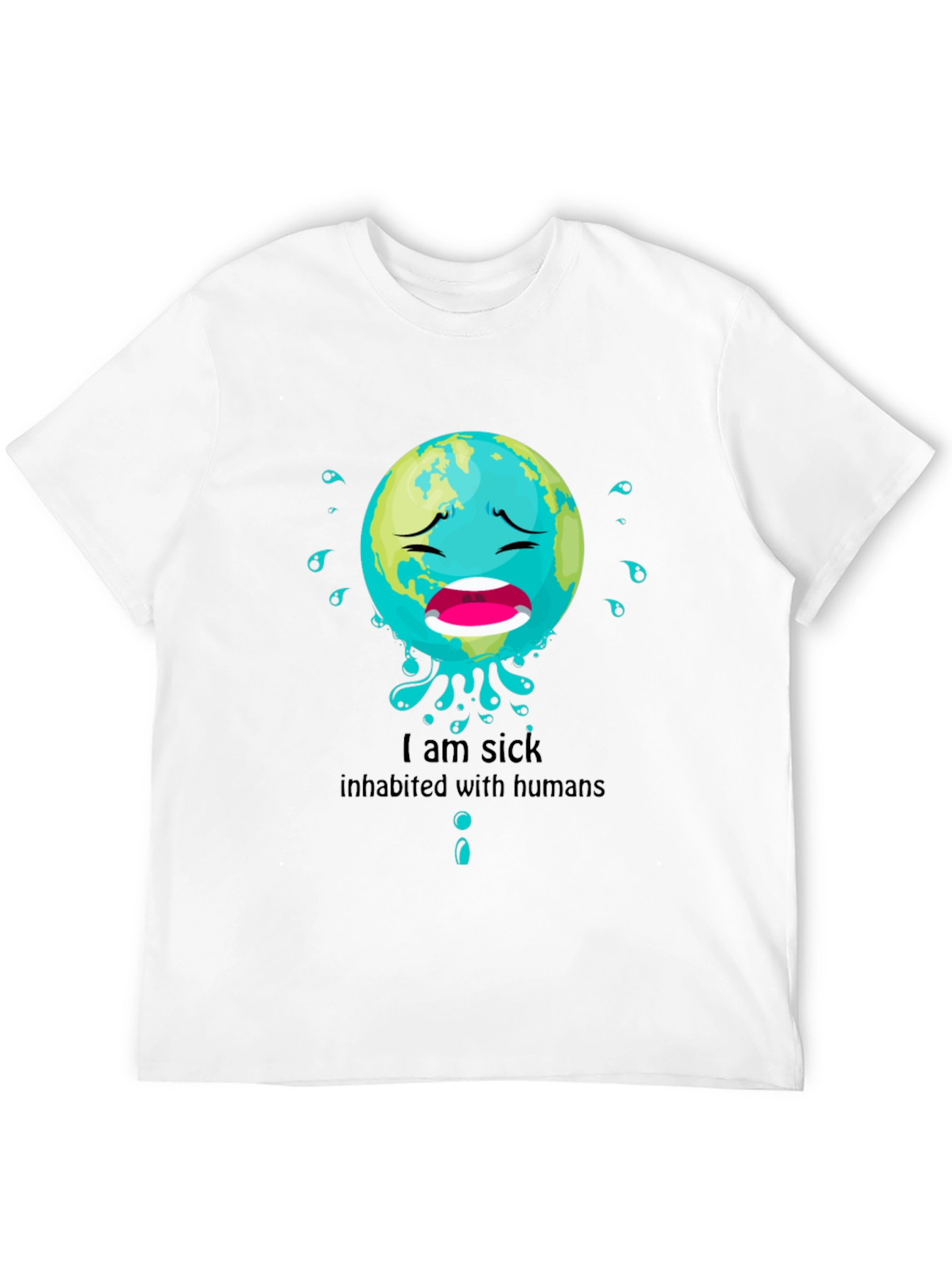 Sick Earth Graphic Tee - Environmental Awareness T-Shirt