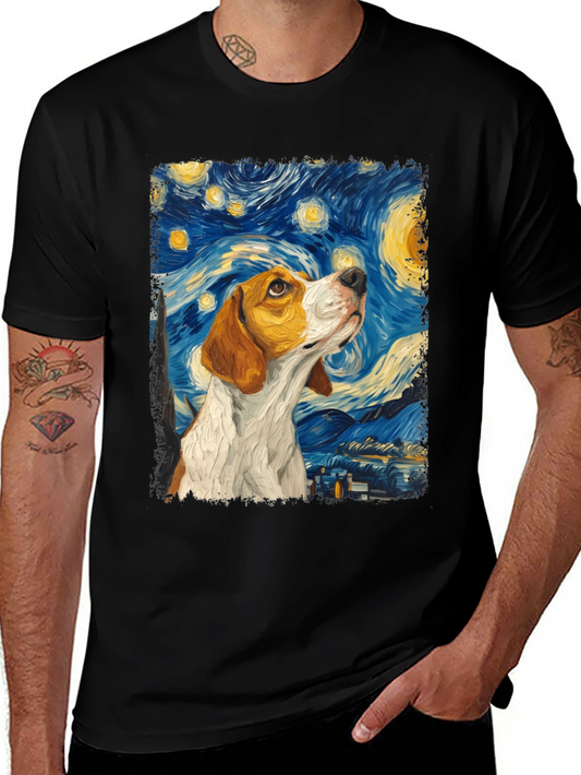 Starry Night Beagle T-Shirt - Unique Art Tee