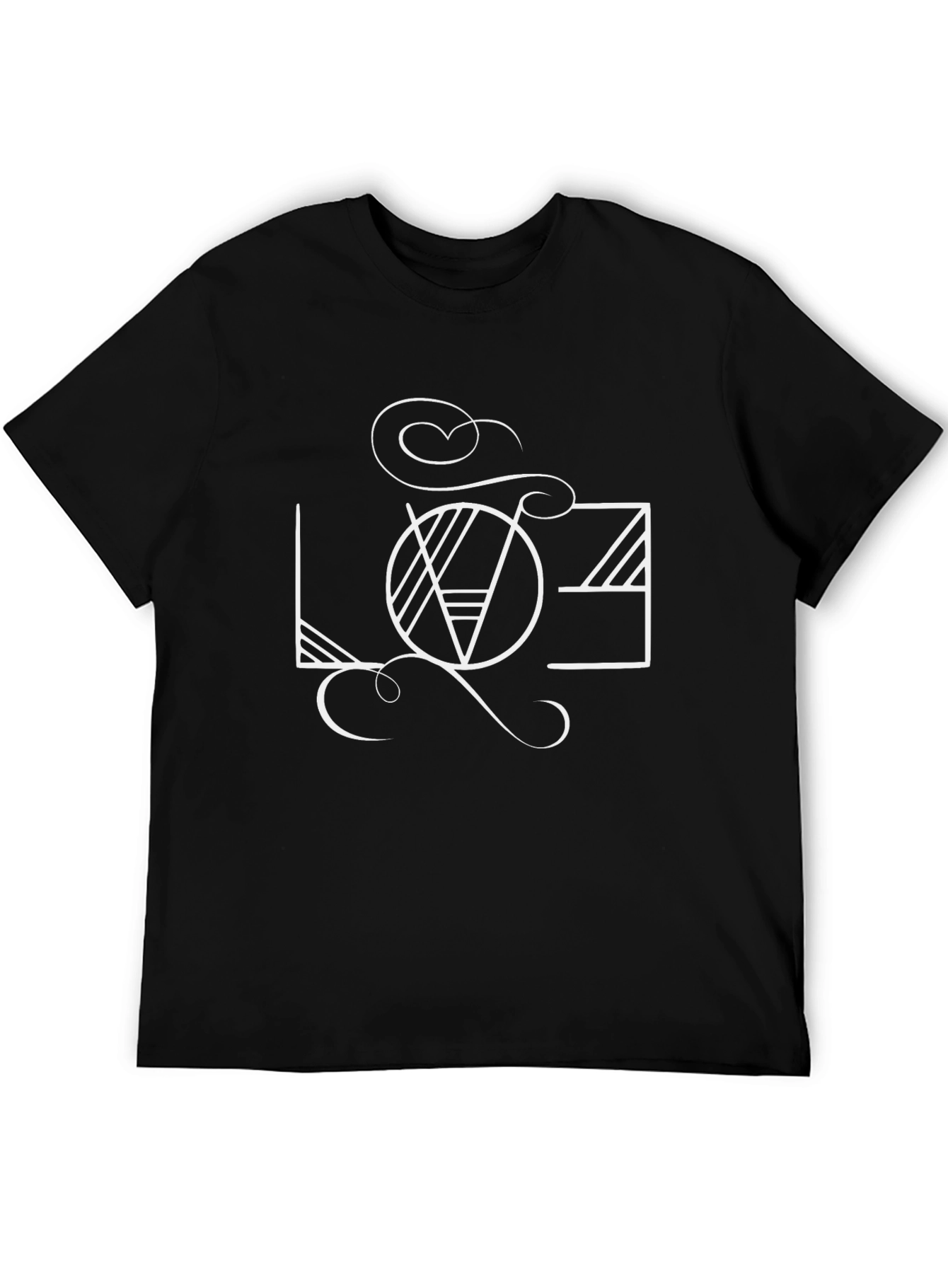 Abstract LOVE Graphic Black T-Shirt