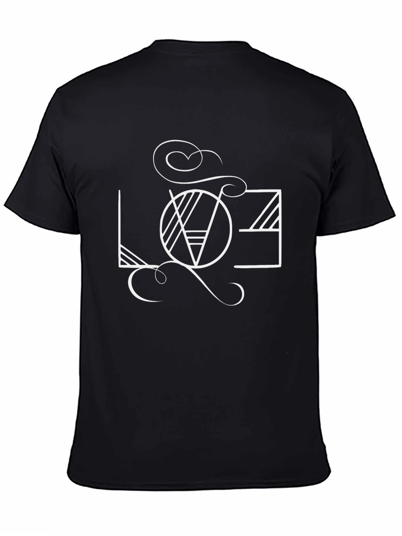 Abstract LOVE Graphic Black T-Shirt