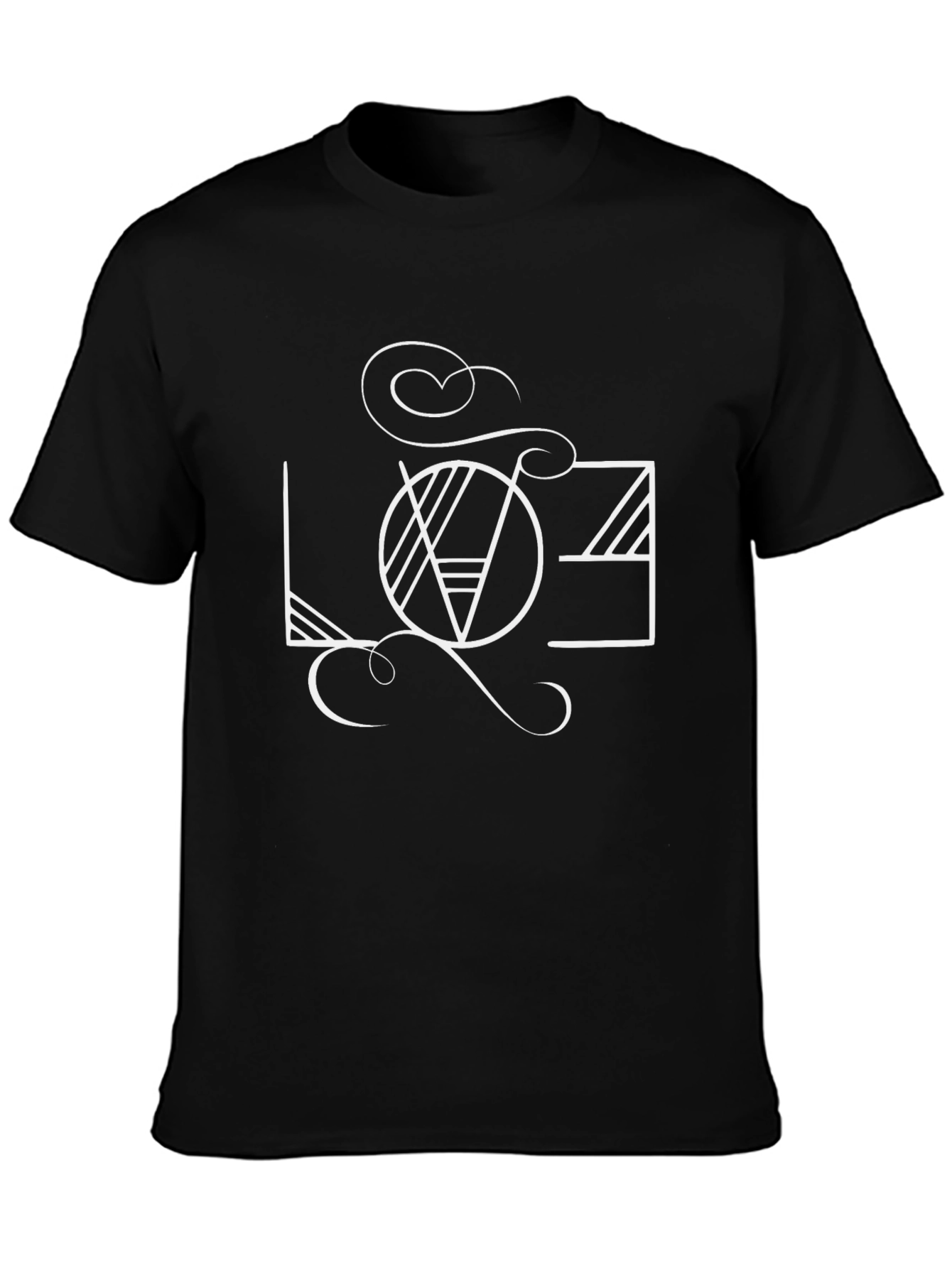 Abstract LOVE Graphic Black T-Shirt