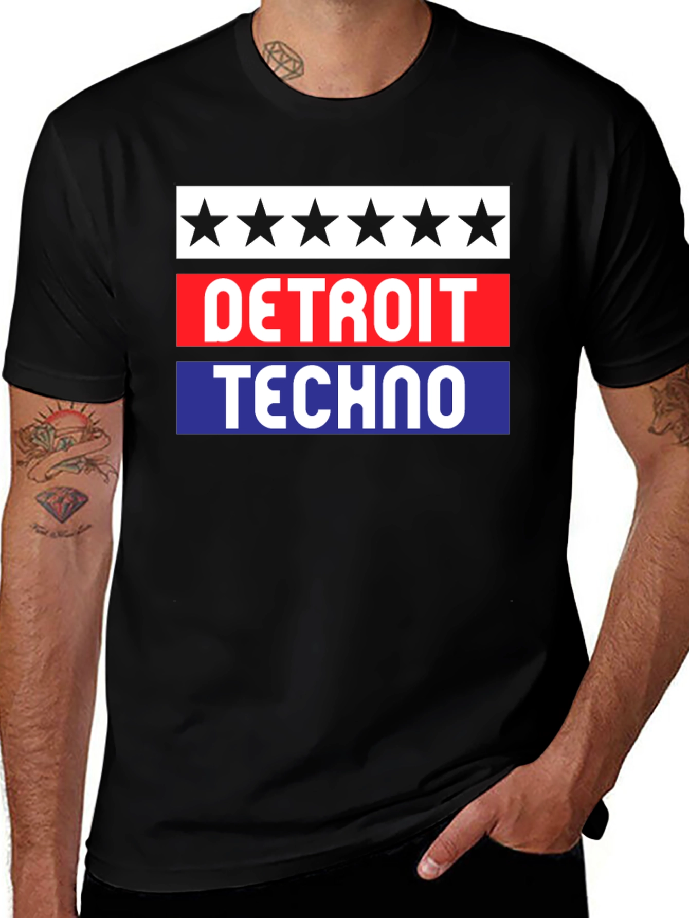 Detroit Techno Graphic T-Shirt - Black