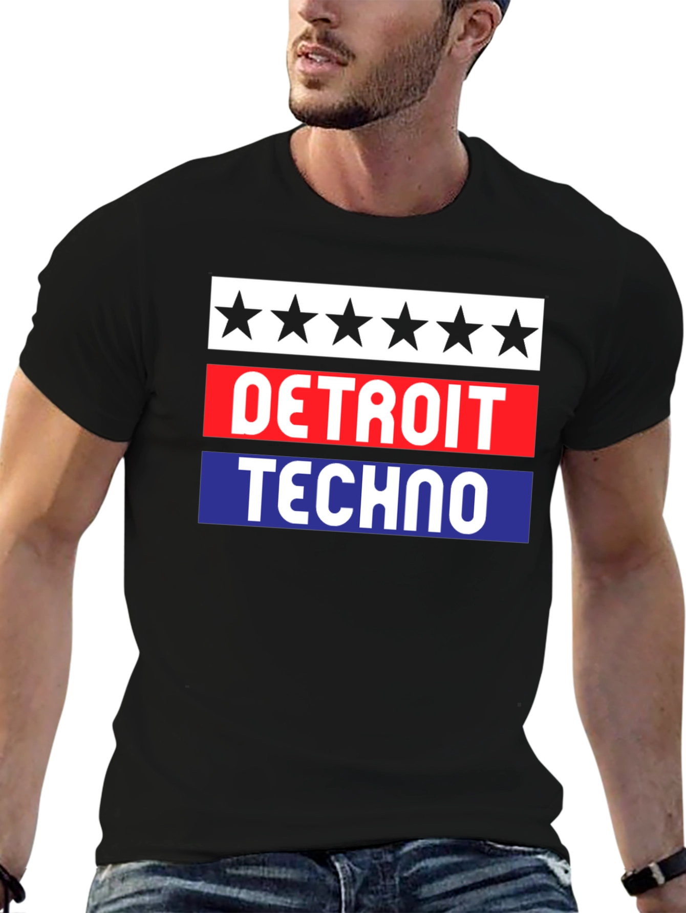 Detroit Techno Graphic T-Shirt - Black