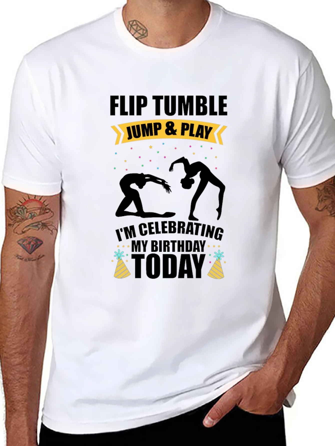 Flip Tumble Birthday T-Shirt: Jump & Play