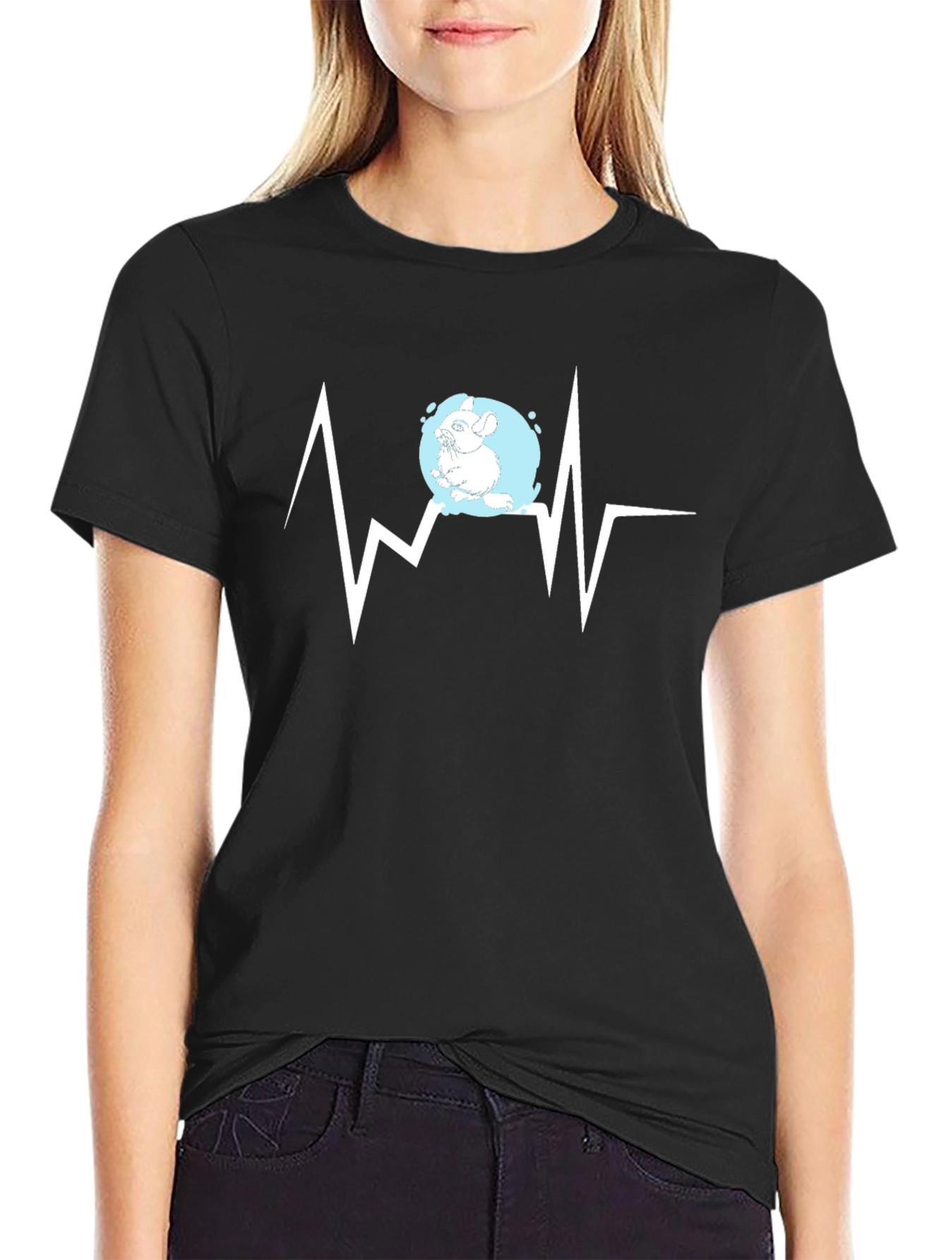 Chinchilla Heartbeat Graphic Tee - Stylish Animal Lover Shirt