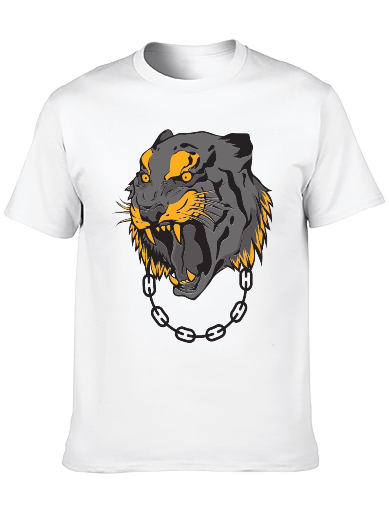 Mens Black T-Shirt with Panther Graphic