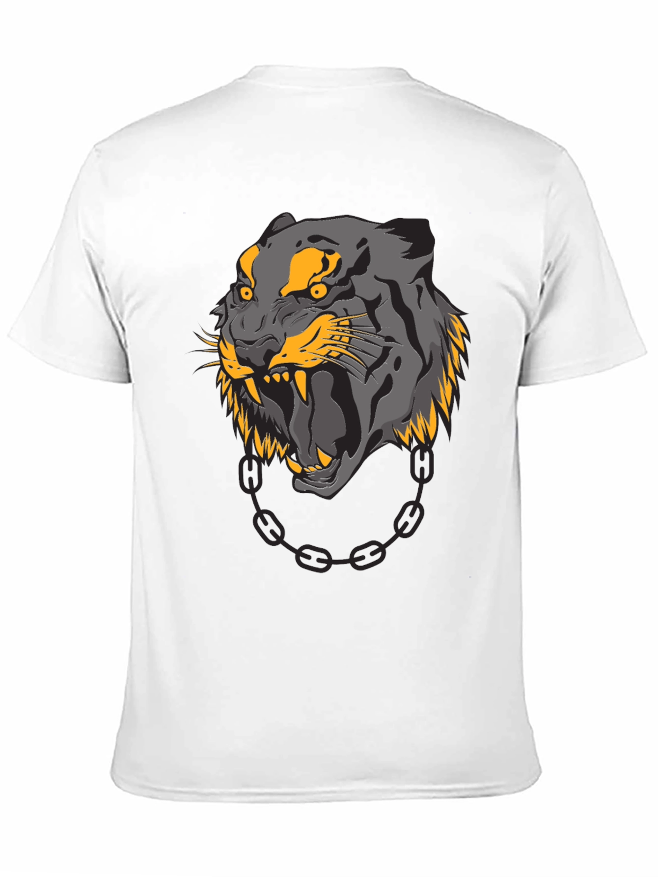 Mens Black T-Shirt with Panther Graphic
