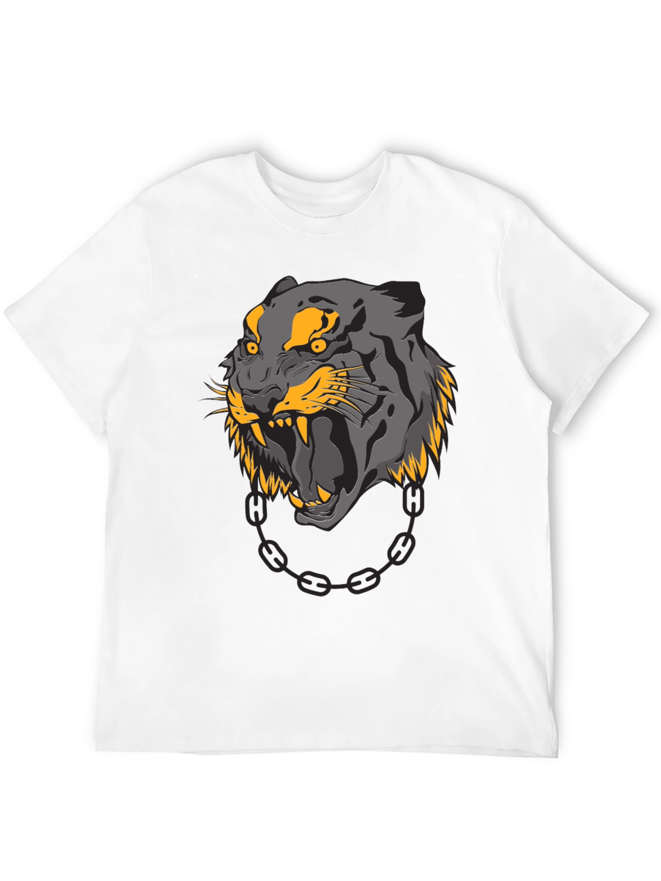 Mens Black T-Shirt with Panther Graphic
