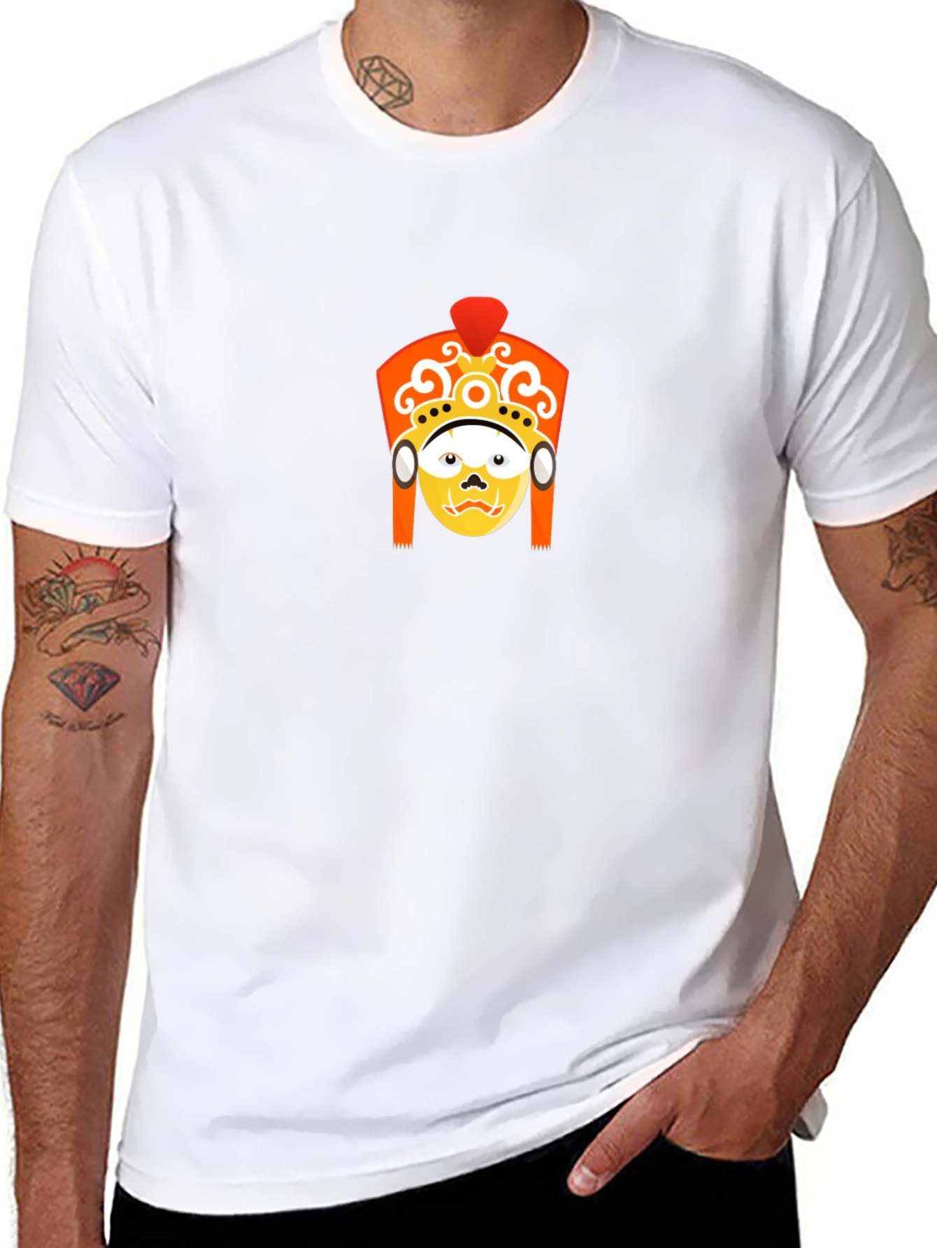 Graphic T-Shirt: Kathmandu Mask Design - Black