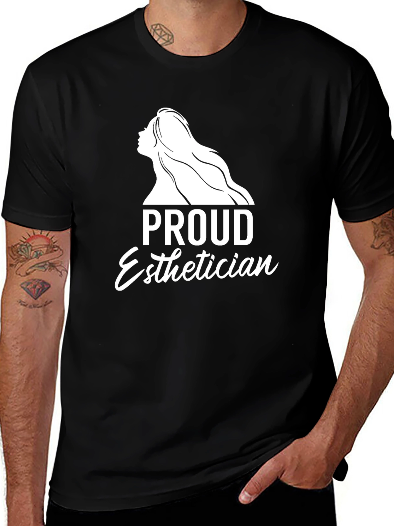 Proud Esthetician Black Graphic T-Shirt