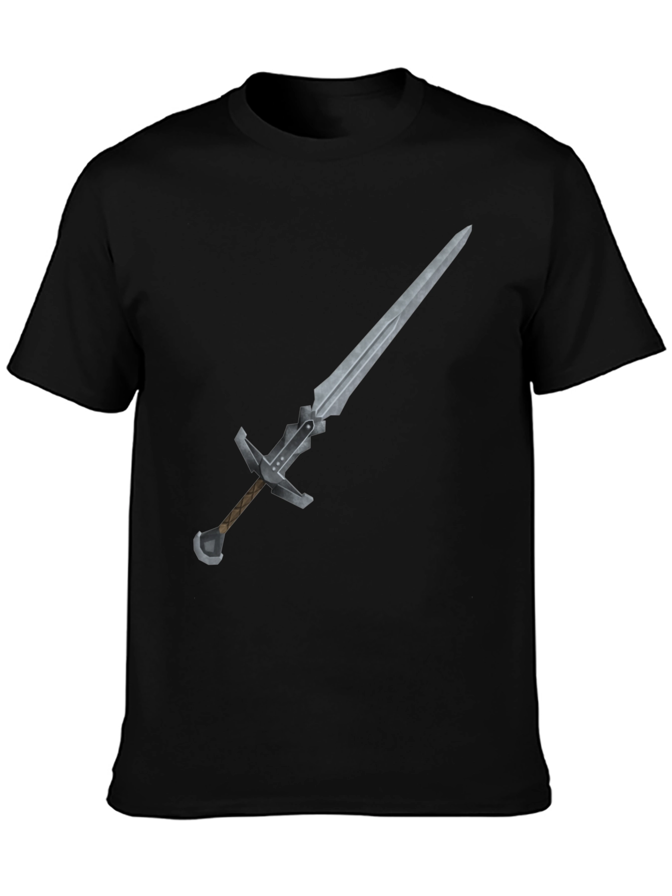 Sword Graphic Tee - Black Cotton T-Shirt