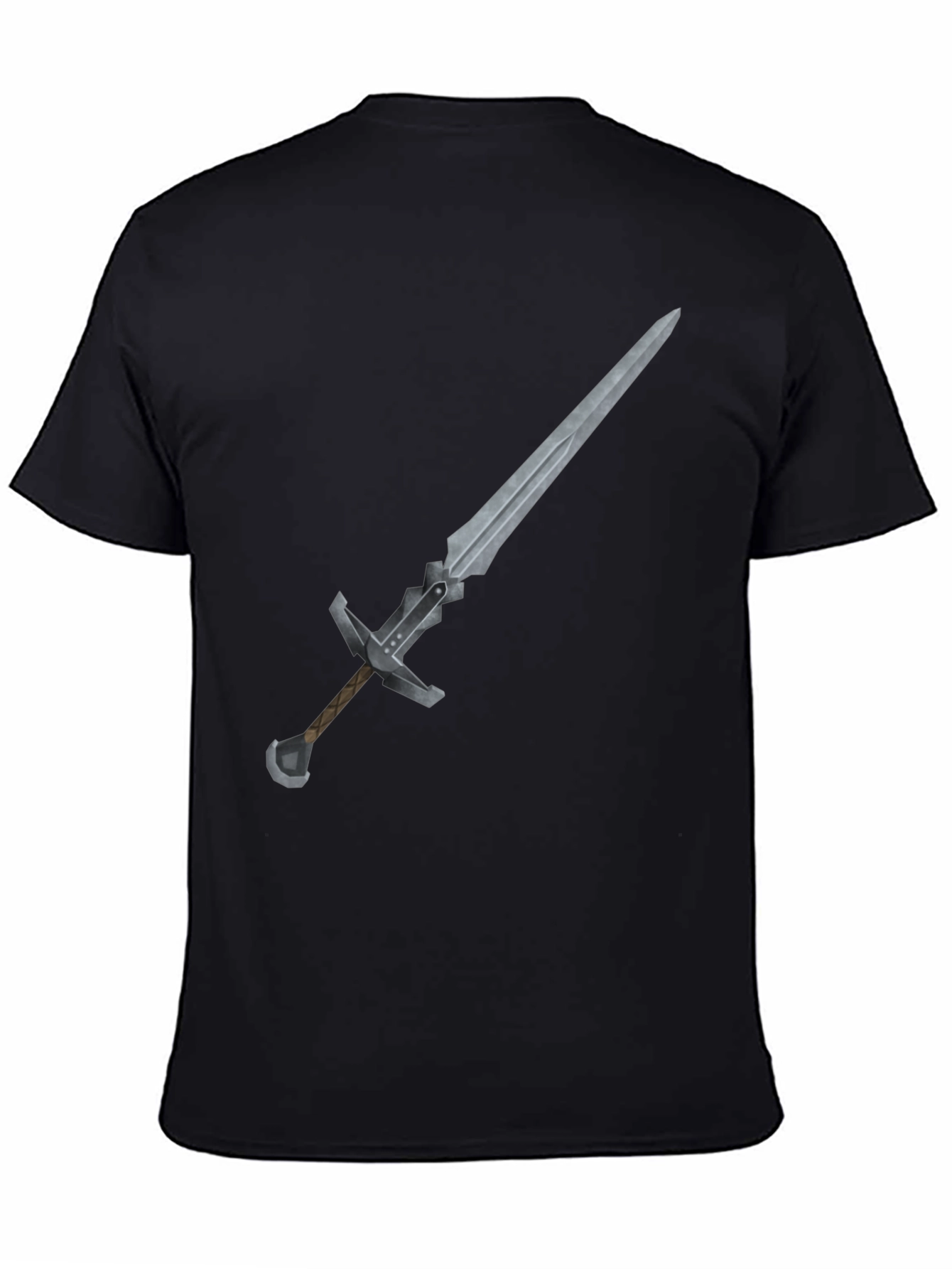 Sword Graphic Tee - Black Cotton T-Shirt