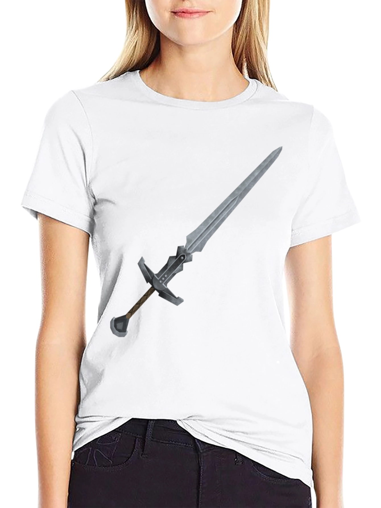Sword Graphic Tee - Black Cotton T-Shirt