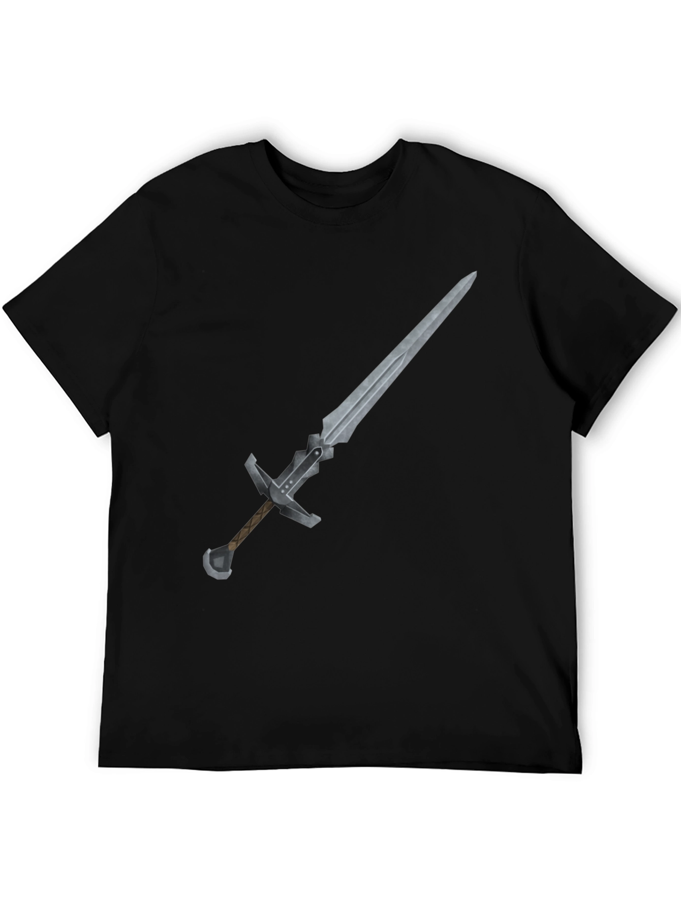 Sword Graphic Tee - Black Cotton T-Shirt