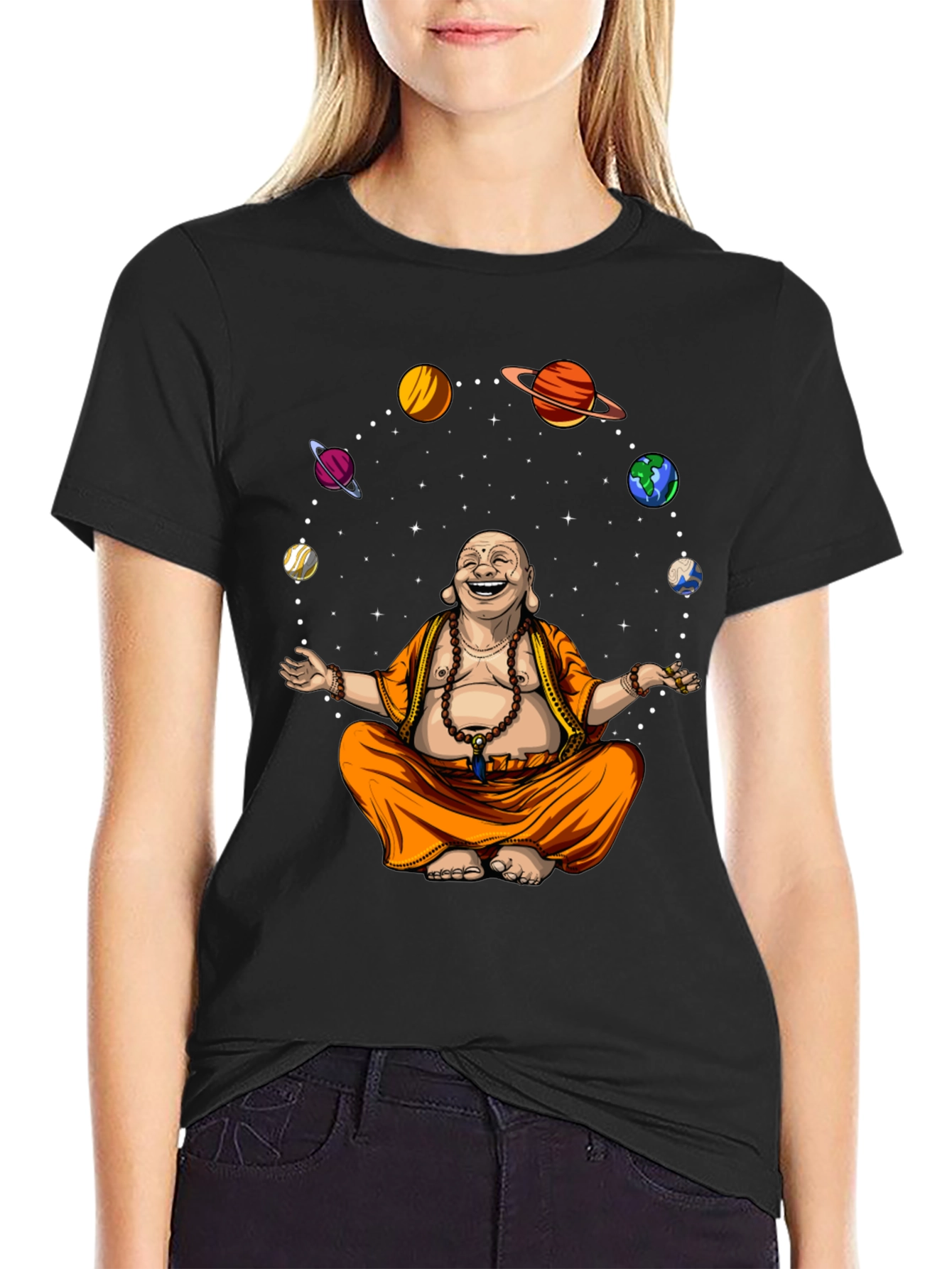 Buddha Orbit T-Shirt - Meditating in Space