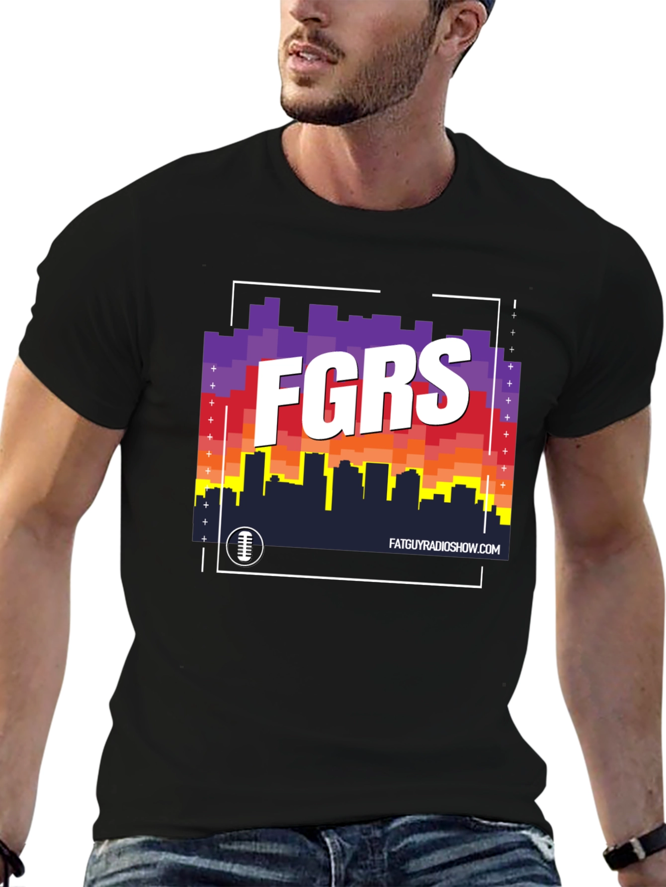 FGRS Fat Guy Radio Show T-Shirt - Skyline Design
