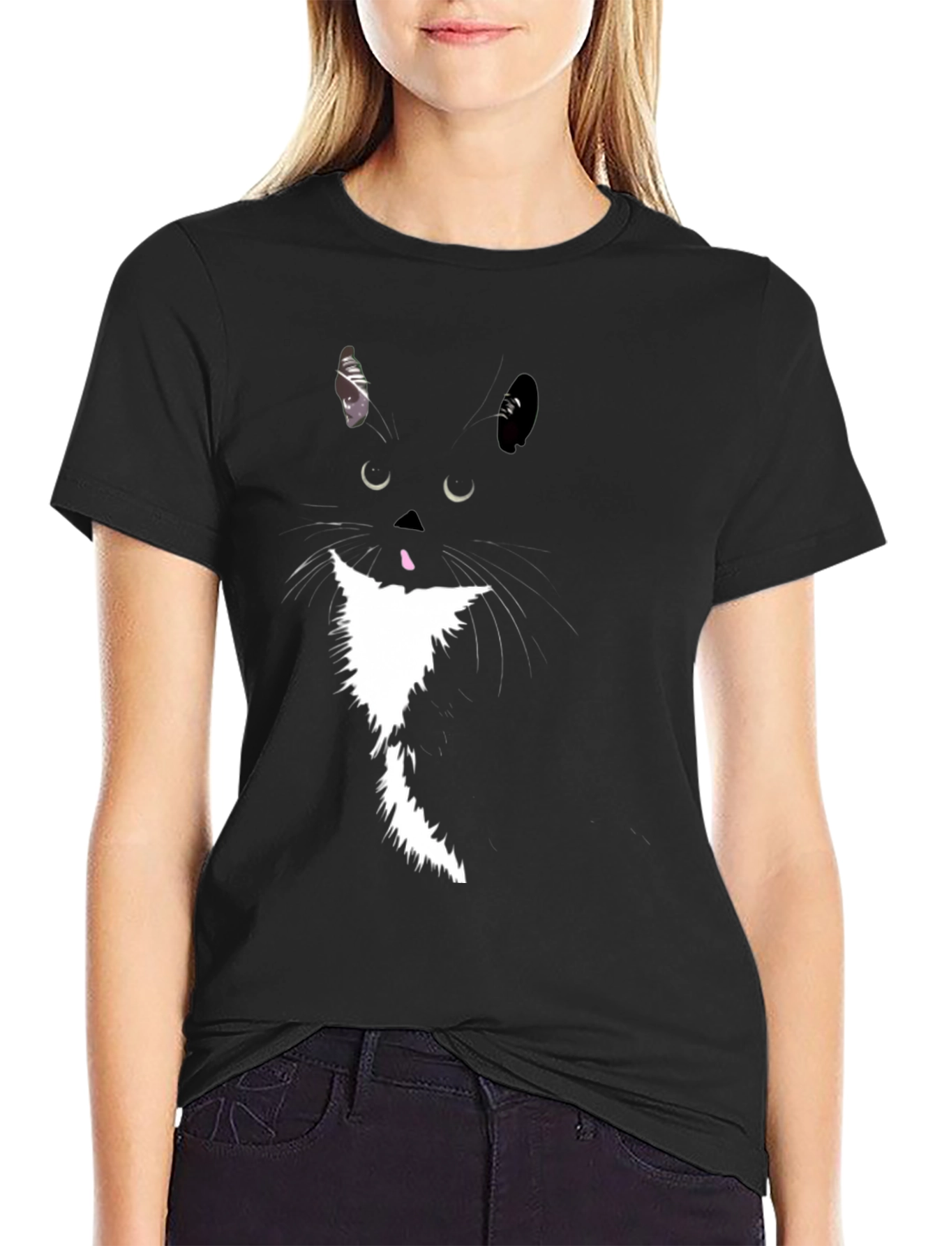 Black Cat Graphic T-Shirt - Quirky & Stylish Tee