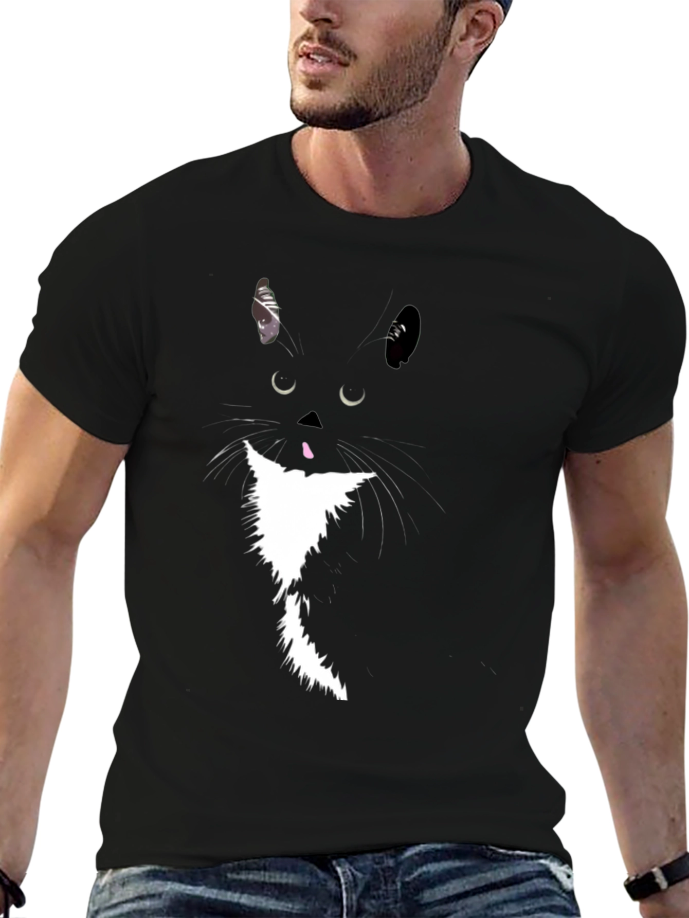 Black Cat Graphic T-Shirt - Quirky & Stylish Tee