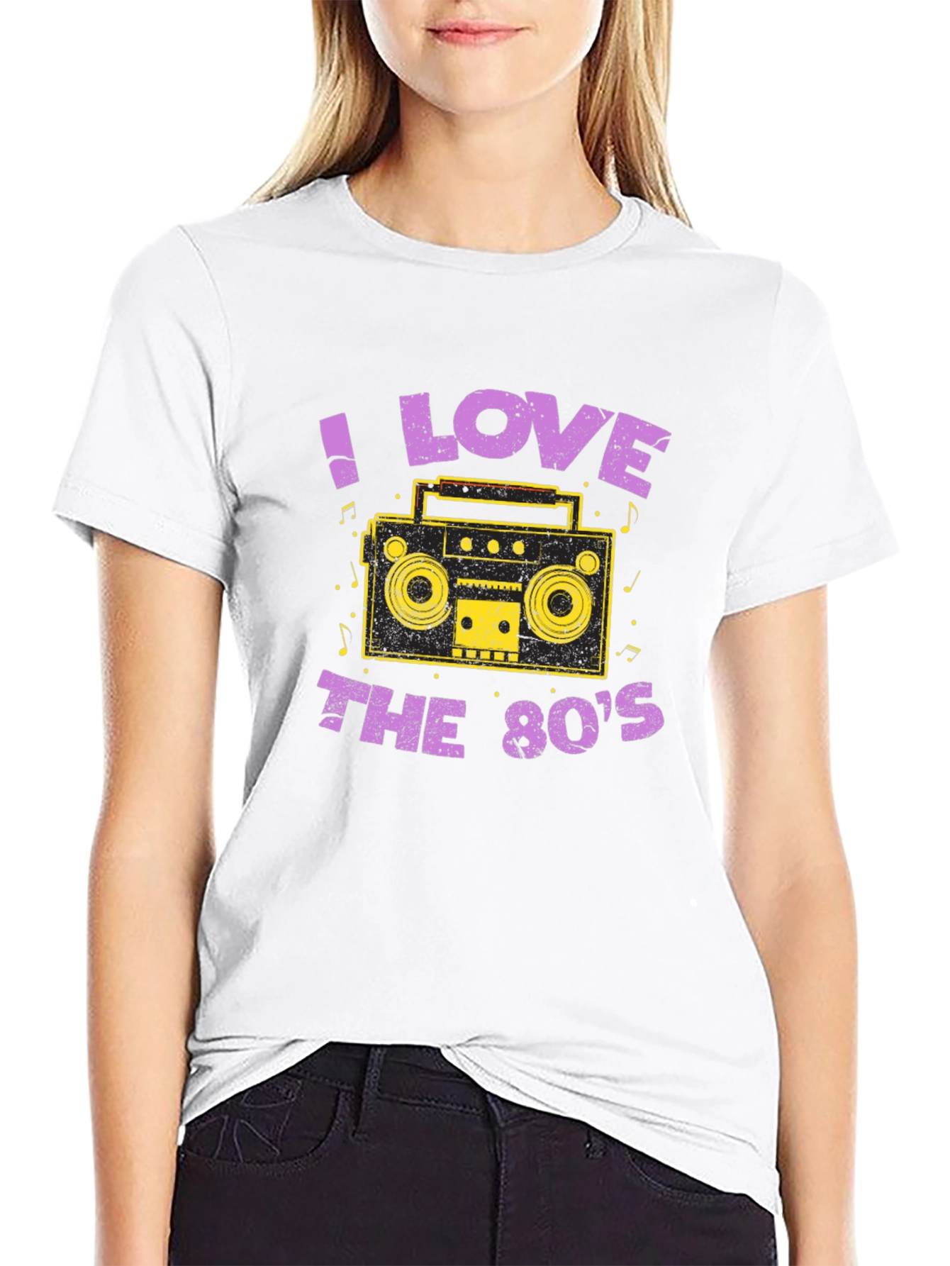 I Love the 80s Retro Boombox Graphic T-Shirt