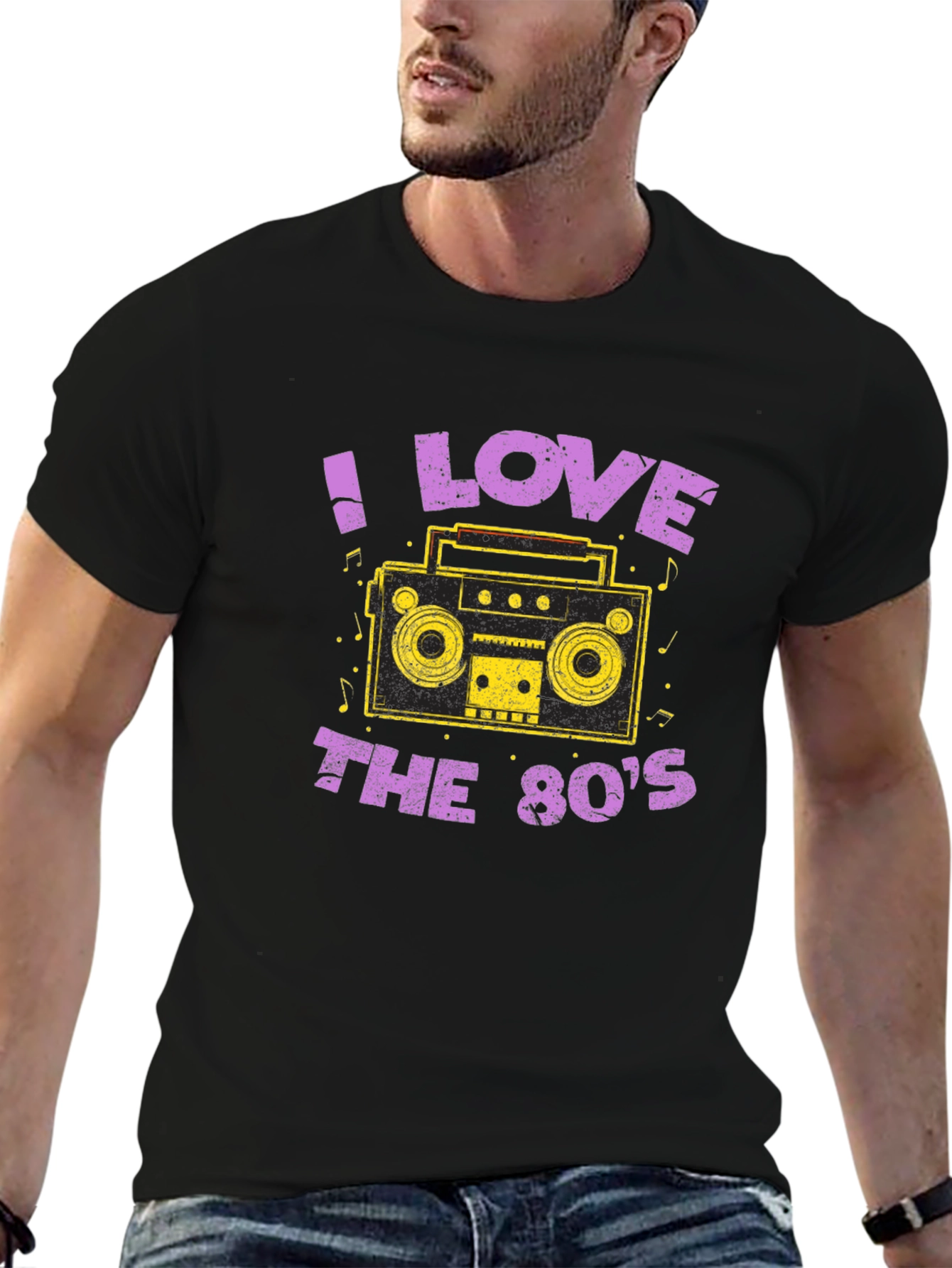 I Love the 80s Retro Boombox Graphic T-Shirt