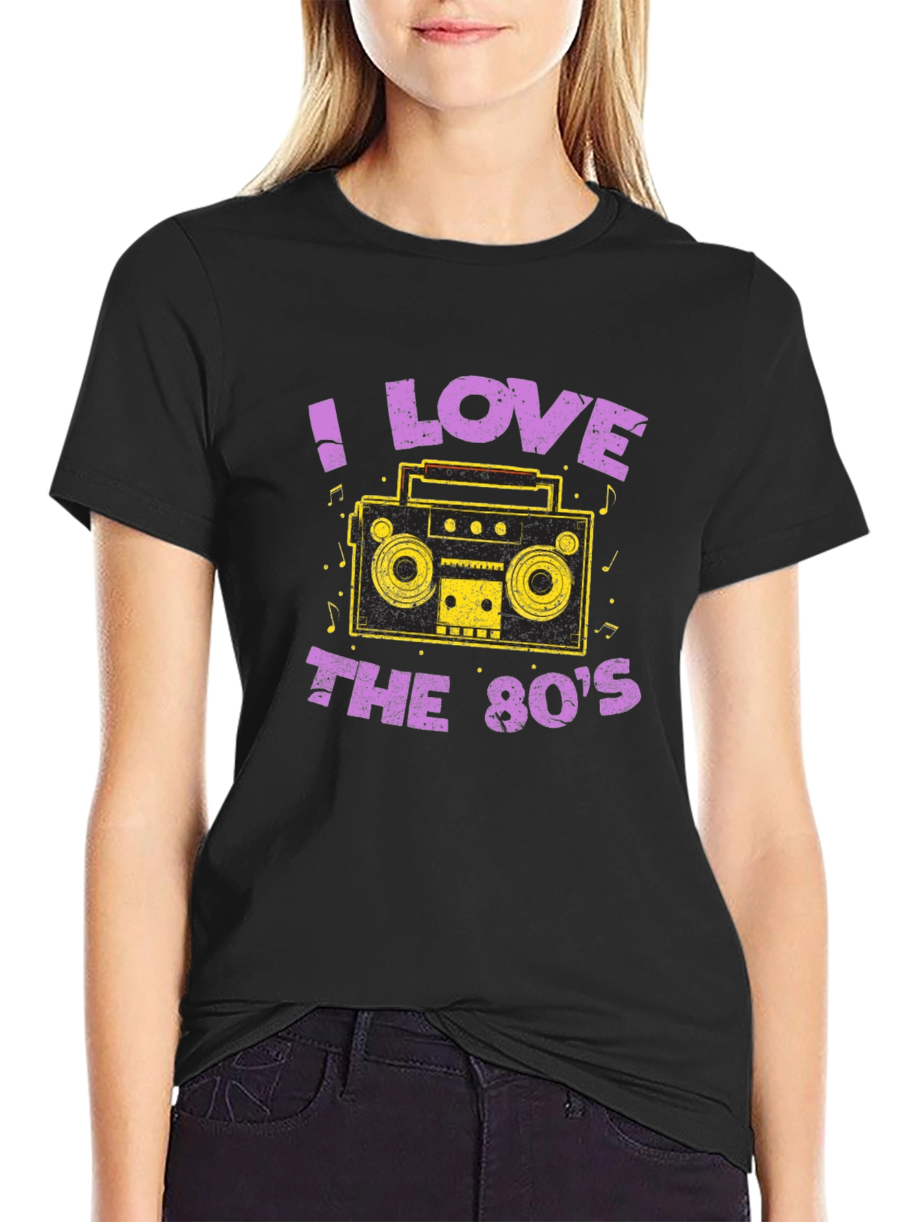 I Love the 80s Retro Boombox Graphic T-Shirt