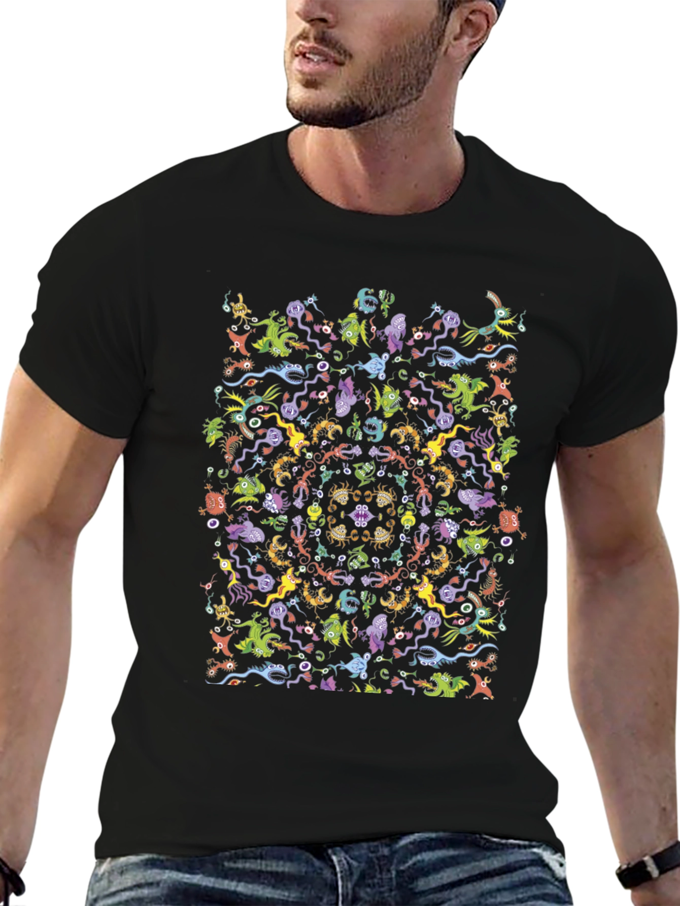 Kaleidoscopic Monster T-Shirt - Black