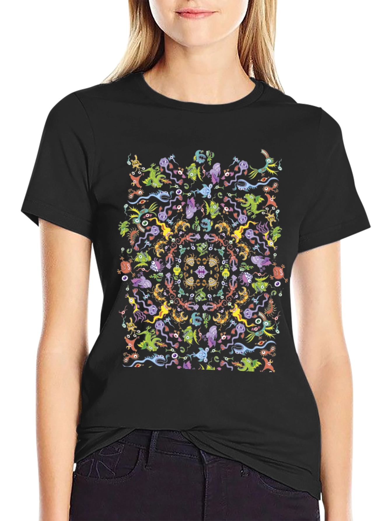 Kaleidoscopic Monster T-Shirt - Black