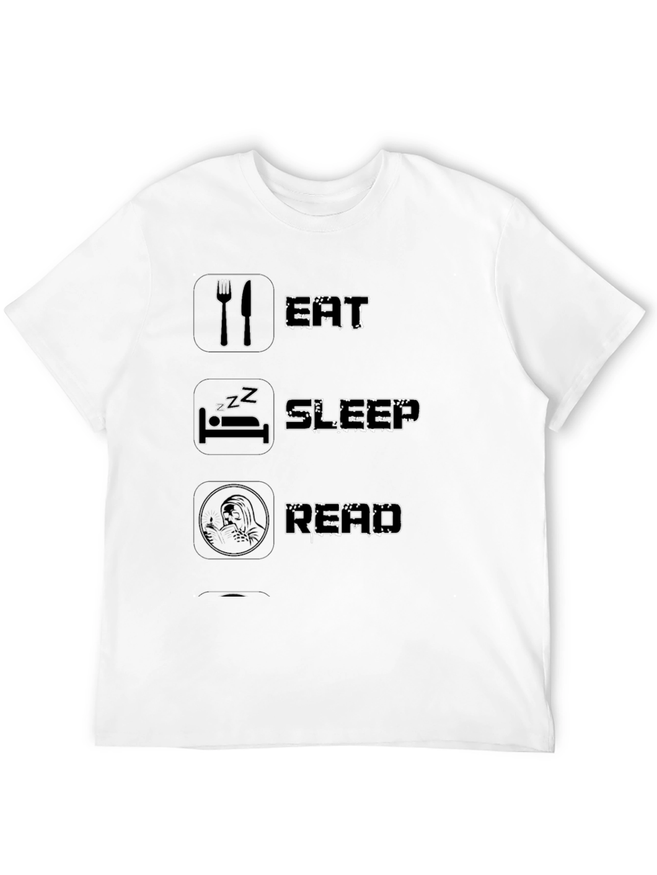Eat Sleep Read Black Graphic T-Shirt