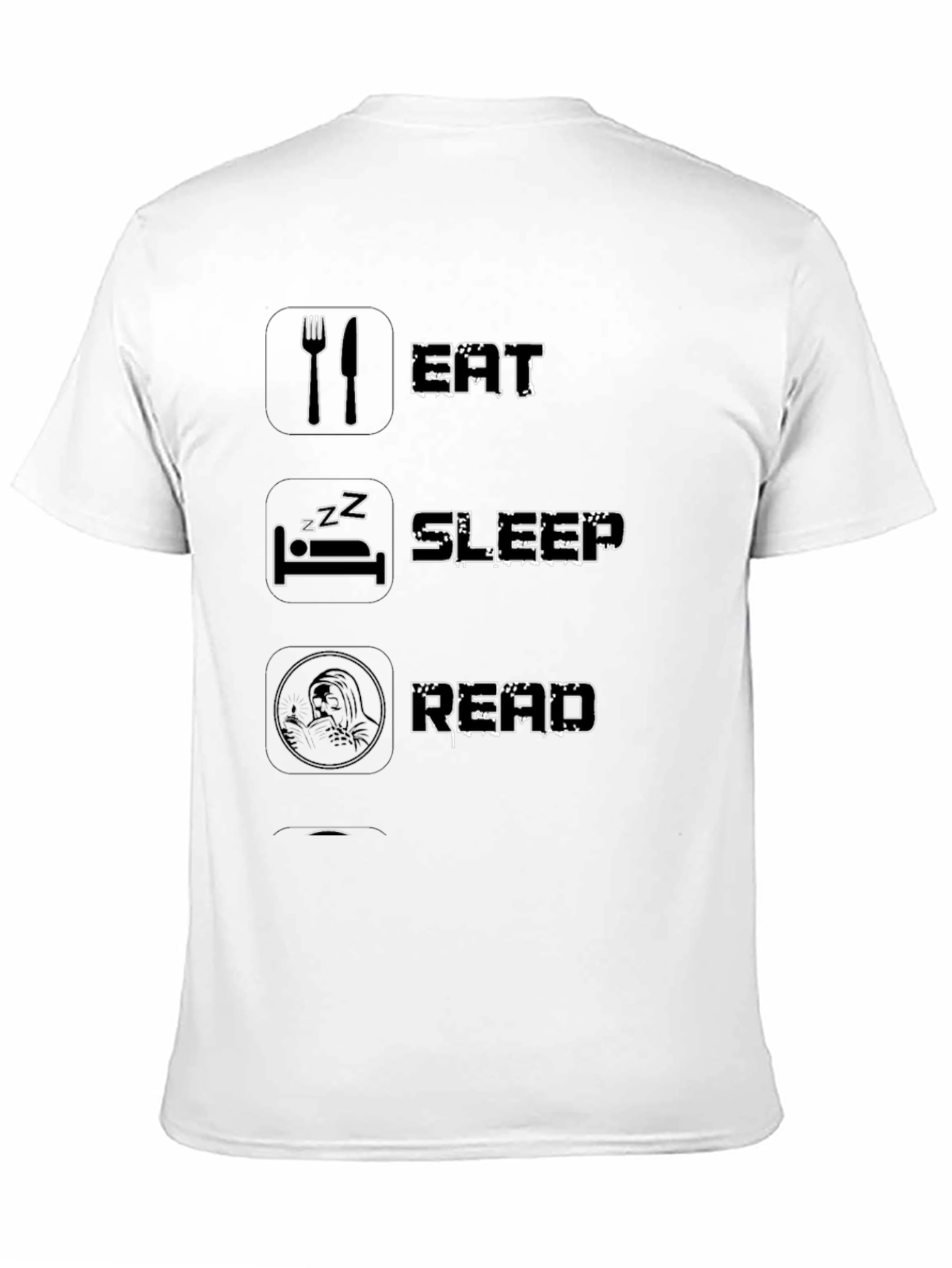 Eat Sleep Read Black Graphic T-Shirt